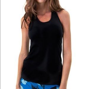 Satva Black T-Back Athletic Workout Tank Top